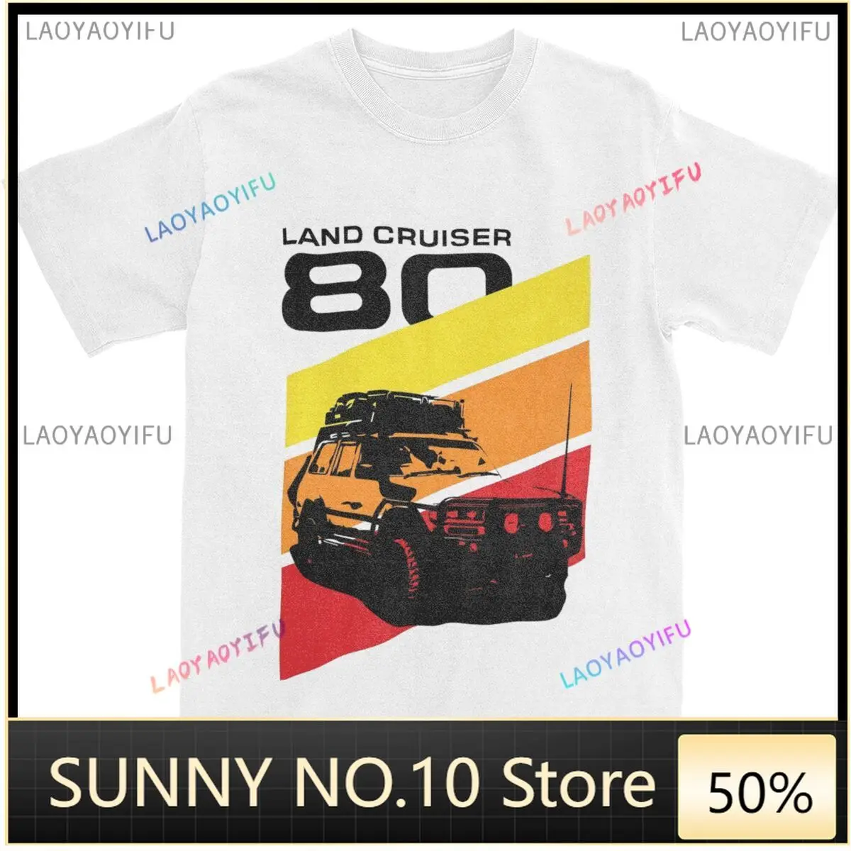 Overlanding FJ80 Series Land Cruiser T-shirt Accessories Men's Land Cruiser FJ80 Off Road T-shirt