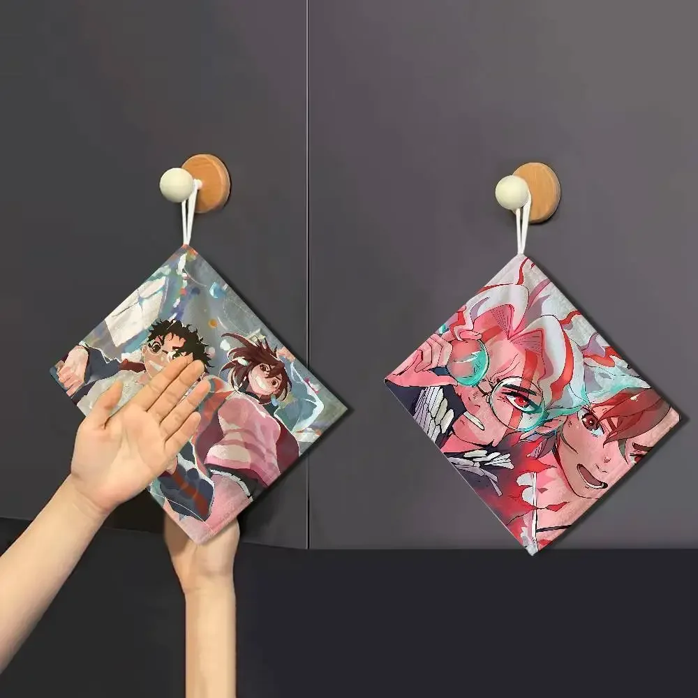 Anime D-DandadanS Küchentuch aus Polyester-Baumwolle zum Aufhängen, weiches Handtuch zum Abwischen, wiederverwendbar für Küche, Badezimmer, Zuhause