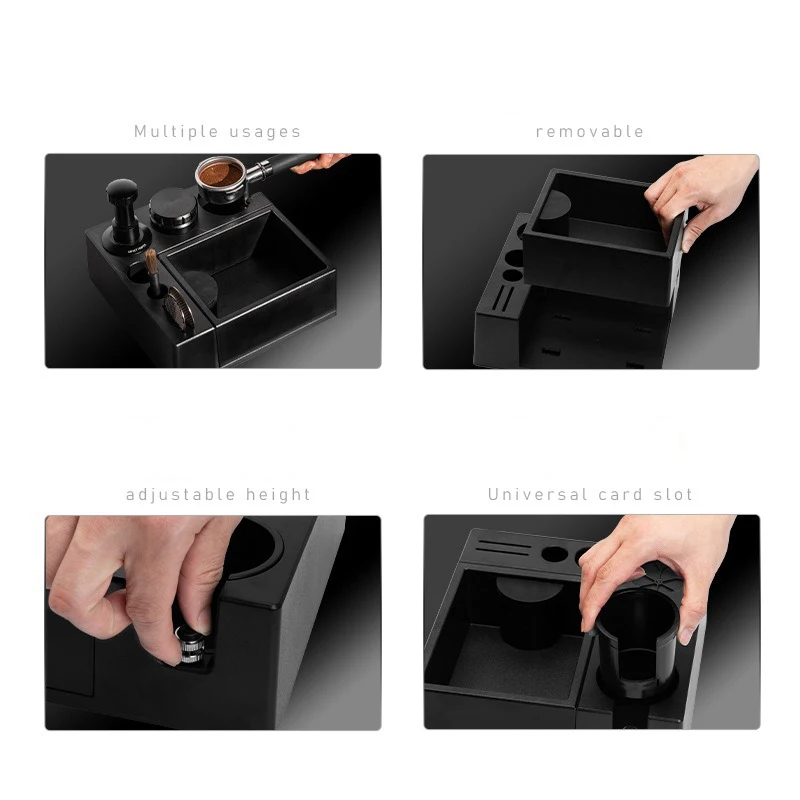Portable coffee ABS powder holder storage rack handle filling seat with slag bucket storage handle bracket powder pressing tool