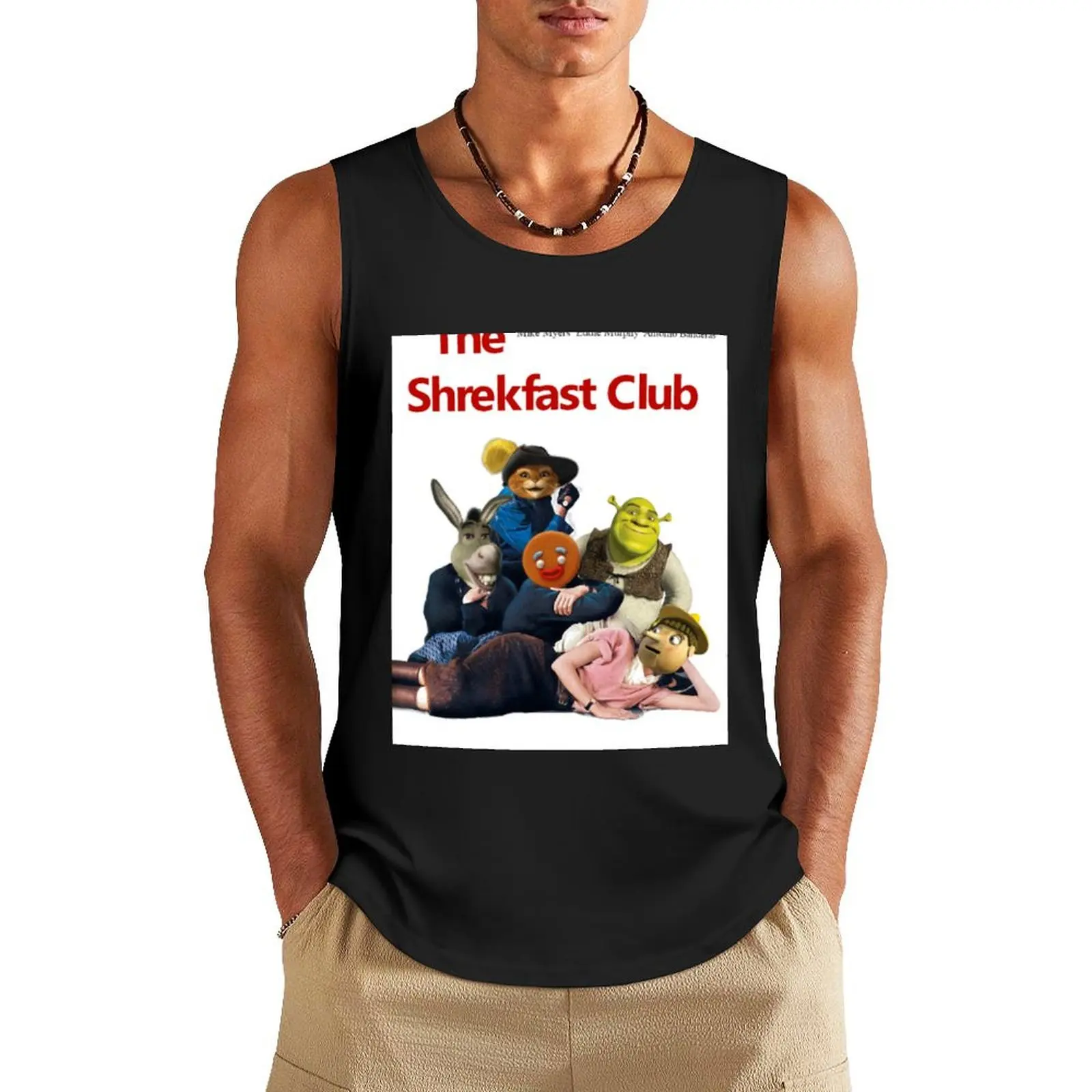 

The Shrekfast Club Tank Top vests for men anime Short sleeve