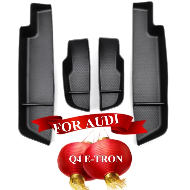 for Audi Q4 E-tron Door Side Storage Box TPE Handle Organizer - Front & Rear Car Interior Accessories for Tidying