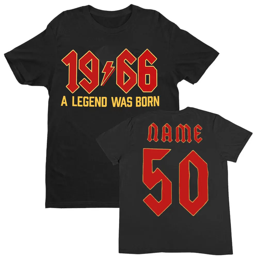 Heavy Metal Style 60th Birthday T Shirt 2026 Shirt 1966 A Legend Was Born with Custom Back Print Metal Rock Music Style