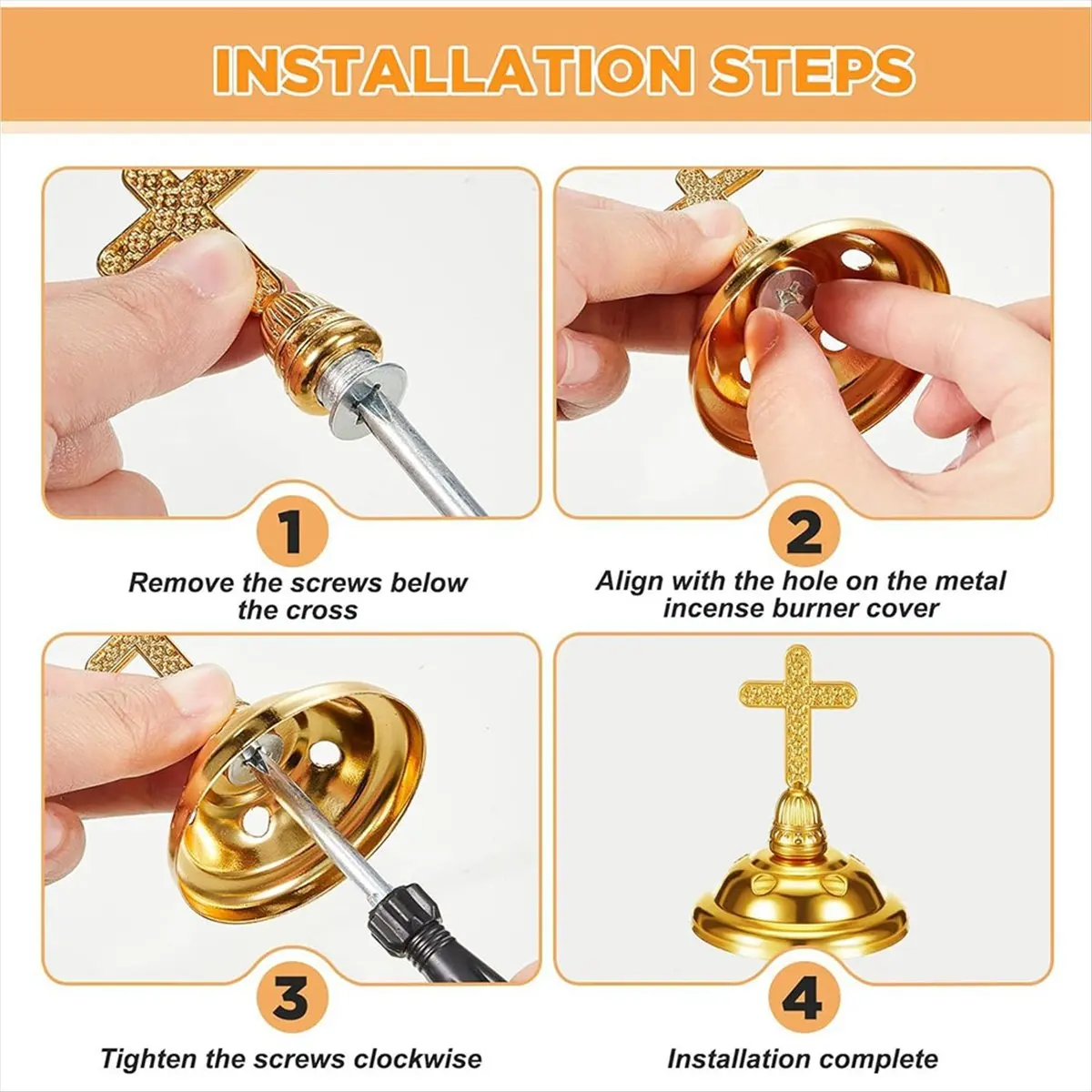 ABZT 2 Sets Incense Burner with Tong, Gold Frankincense Charcoal Incense Stand Holder, Ideal for Yoga, Spa, Aromatherapy,Home