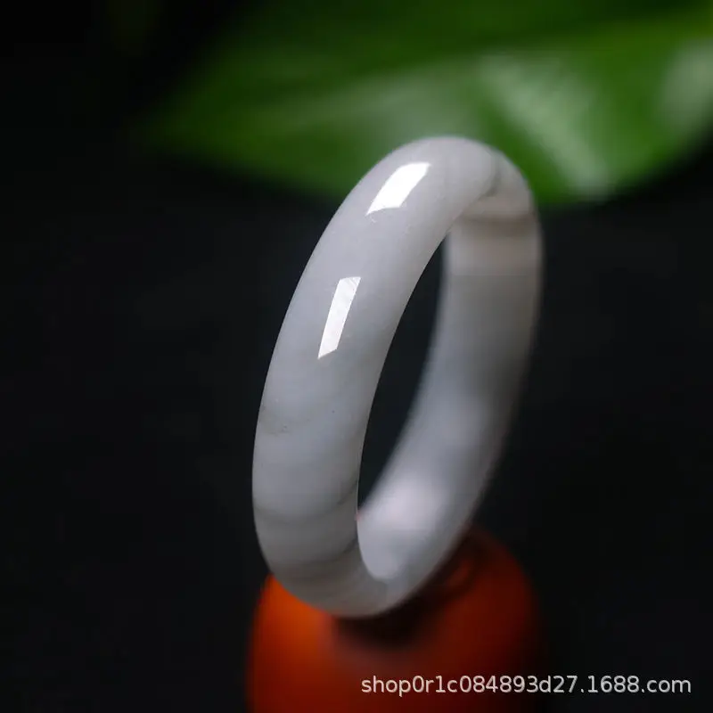

Natural Xinjiang Gobi Golden Silk Jade Blue and White Bracelet for Women Ink Painting Fine Medium Wide Ancient Style Jade Bracel