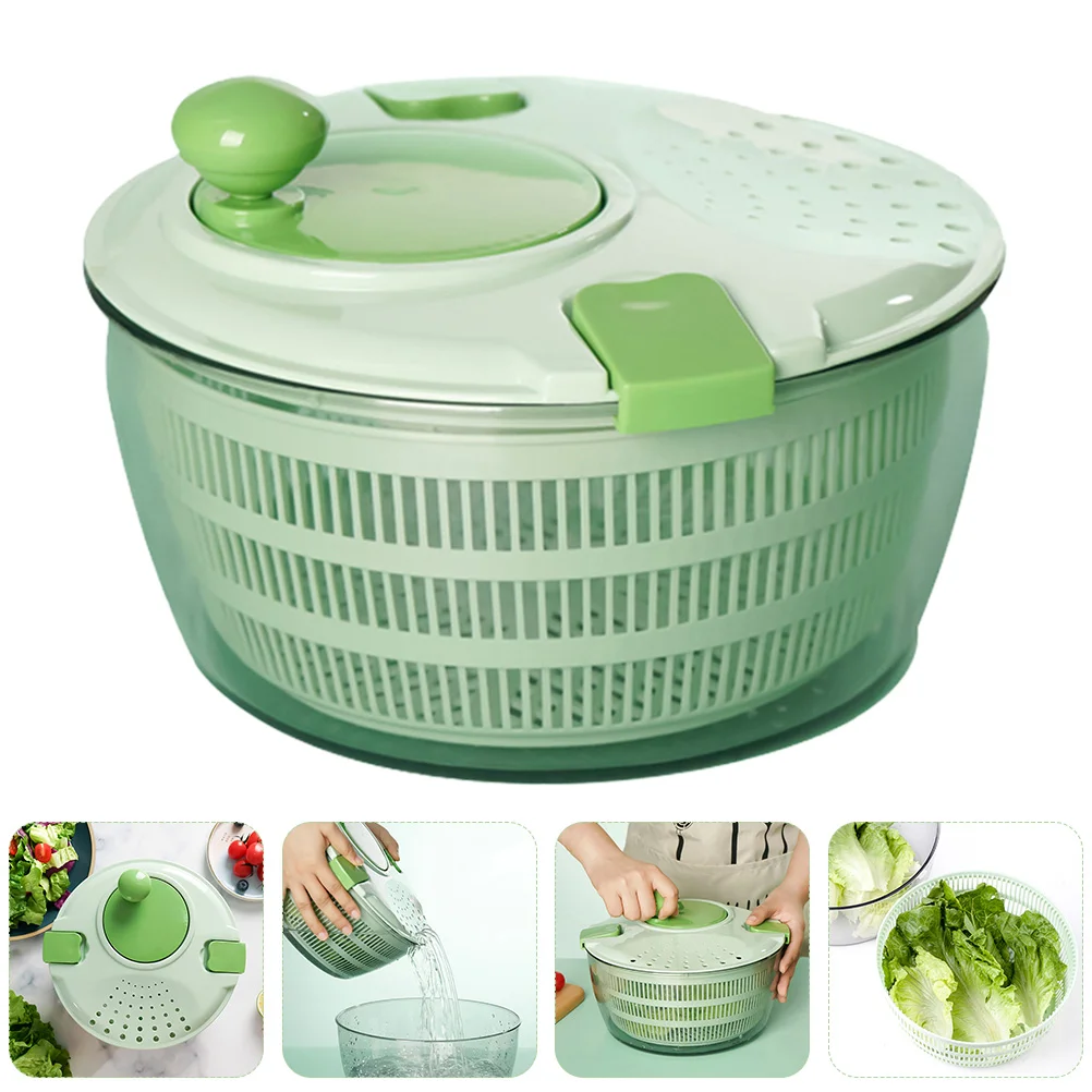 

Storage Basket Vegetable Dehydrator Plastic Fruit Drain Household Cookware Olive Green Simple Drainer Multipurpose Manual