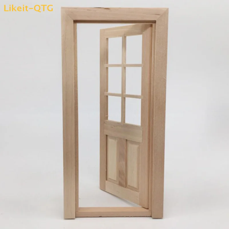 

Горячая новинка! Миниатюрная деревянная дверь для кукольного домика 1/12, неокрашенная, аксессуары для самостоятельной сборки, модель игрушки.