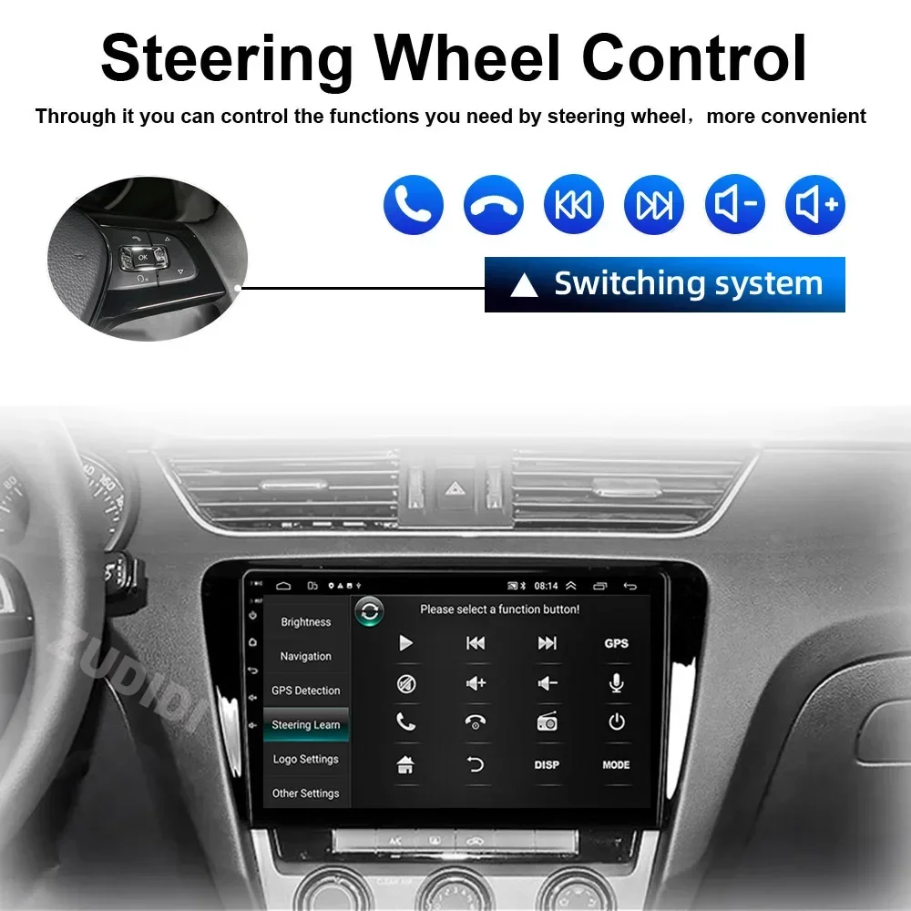 2 din android 13.0 rádio do carro para volkswagen skoda octavia 3 a7 2013-2018 reprodutor de vídeo multimídia navegação gps tela dividida 4g