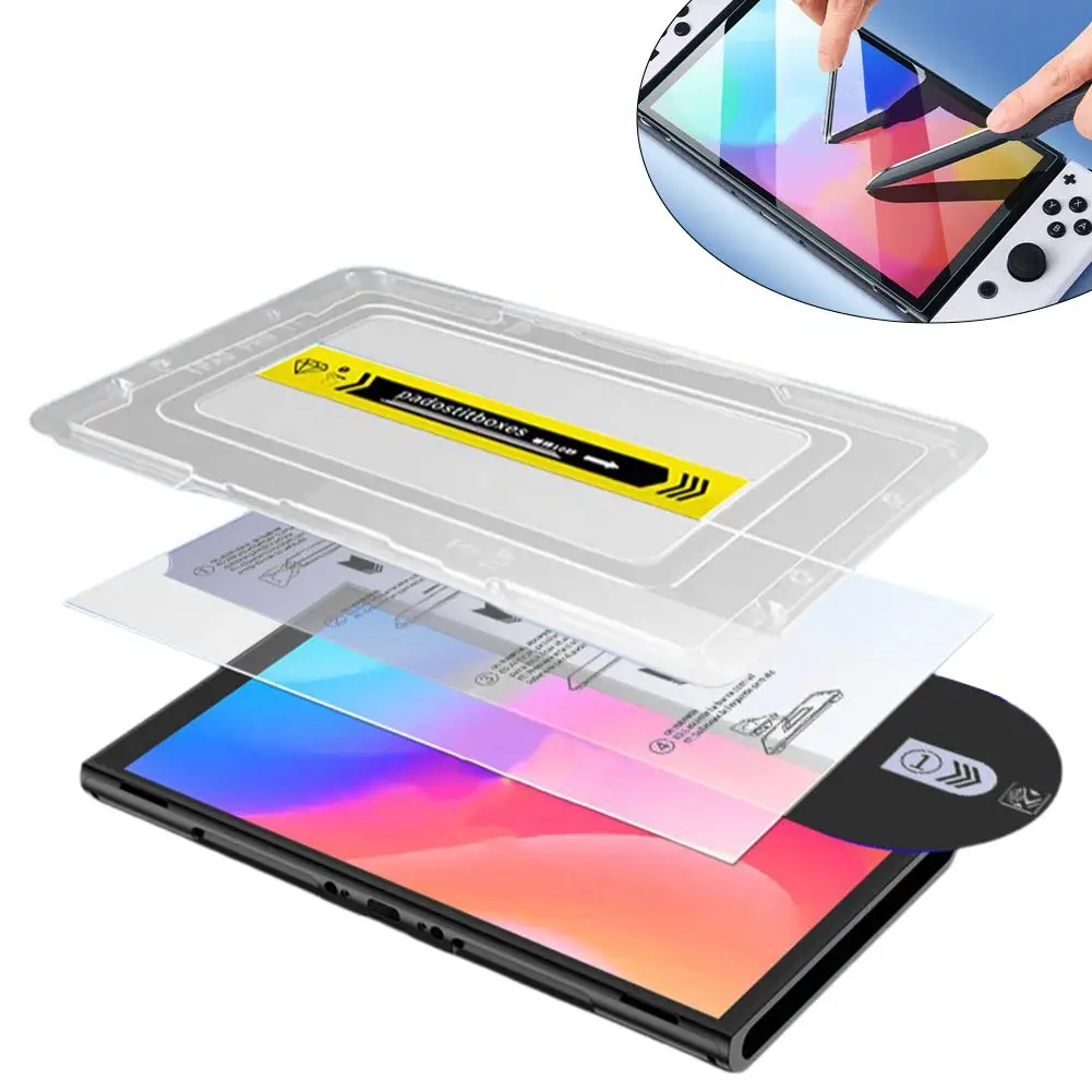 Proteggi schermo in vetro temperato compatibile con Switch 2 Proteggi schermo trasparente HD senza polvere con kit di allineamento automatico