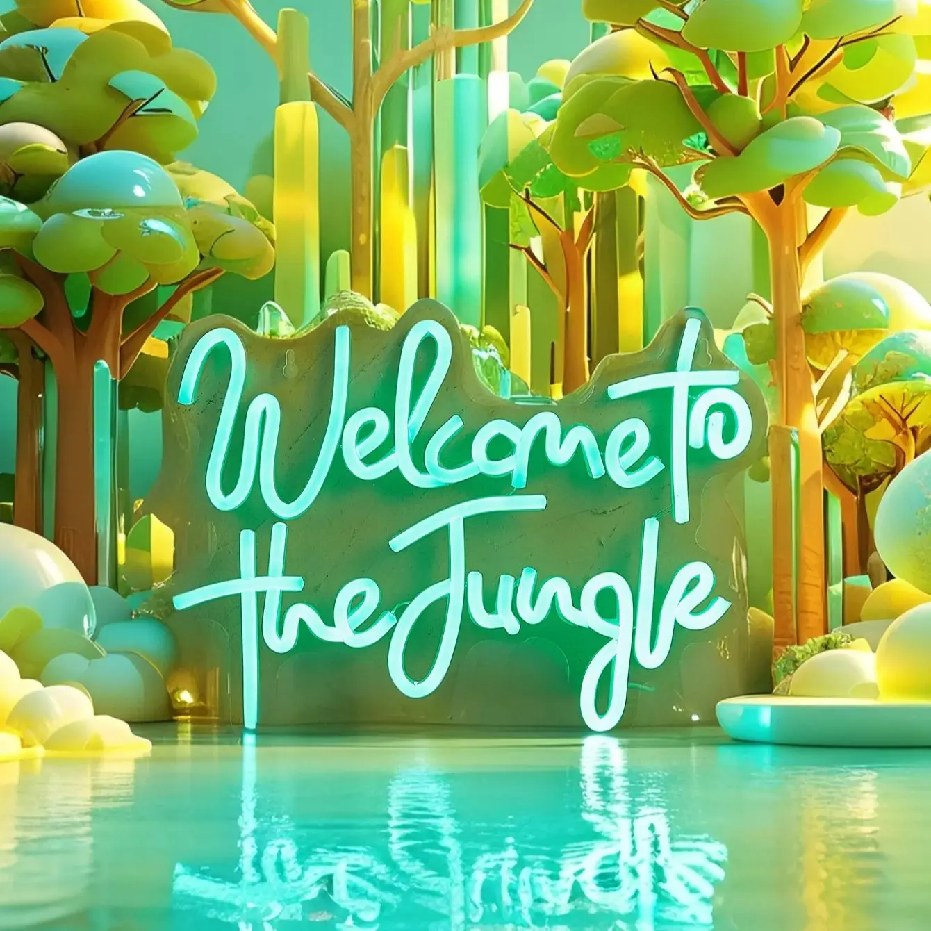 Chi-buy LED Neon Welcome To The Jungle Insegne al neon alimentate tramite USB Decor Lamp Signs Regalo di compleanno Wall Art per camera da letto Bar Negozio