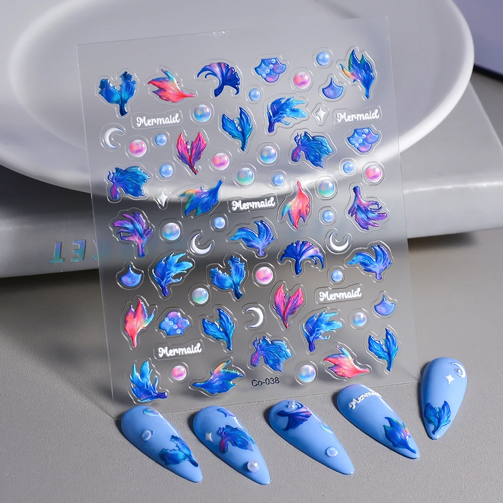 5D Jelly Design Nail Design Sticker Empaistic Mermaid Stickers Nail Decals CO-038