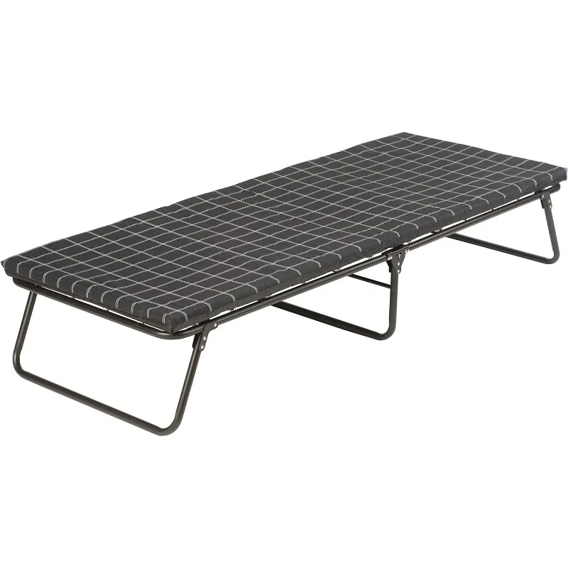 

ComfortSmart Camping Cot with Sleeping Pad, Folding Steel Cot with Thick Mattress Pad