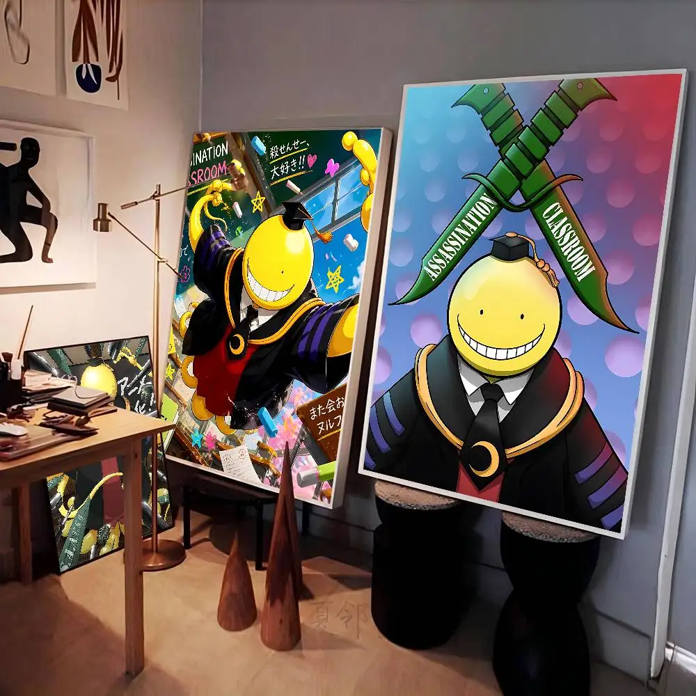 Action Anime Assassination Classroom Movie Sticky Posters Retro Kraft Paper Sticker Room Bar Cafe Aesthetic Art Wall Painting