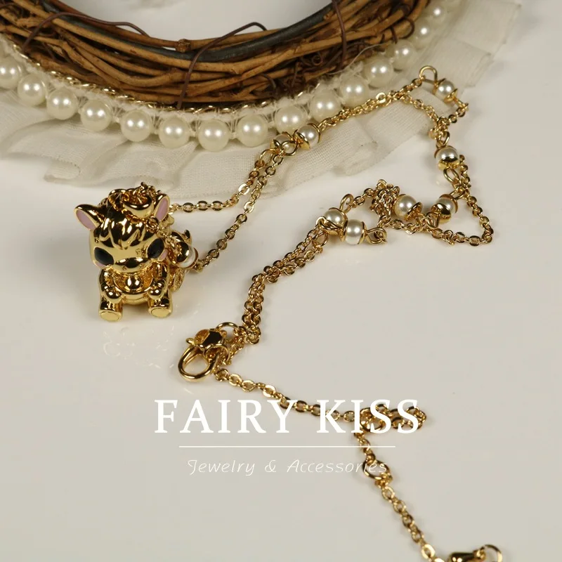 fashion pendant necklace cute temperament calf plated real gold jewelry women's jewelry accessories