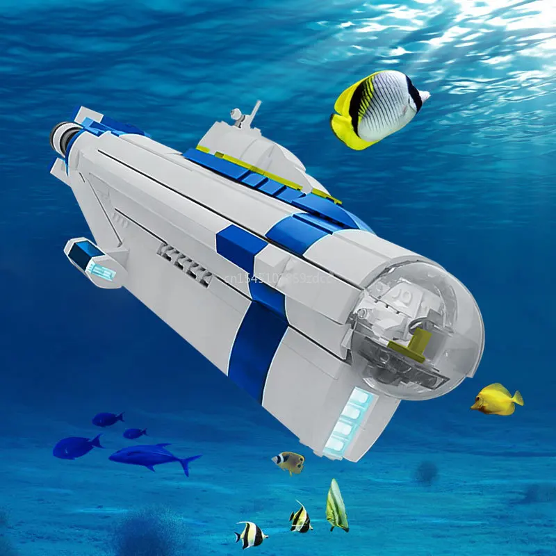 MOC Subnauticaed Cyclops Submarine Building Block Set Deep Diving Sailing Seamoth Warship Bricks DIY Bricks Toys Xmas Gift