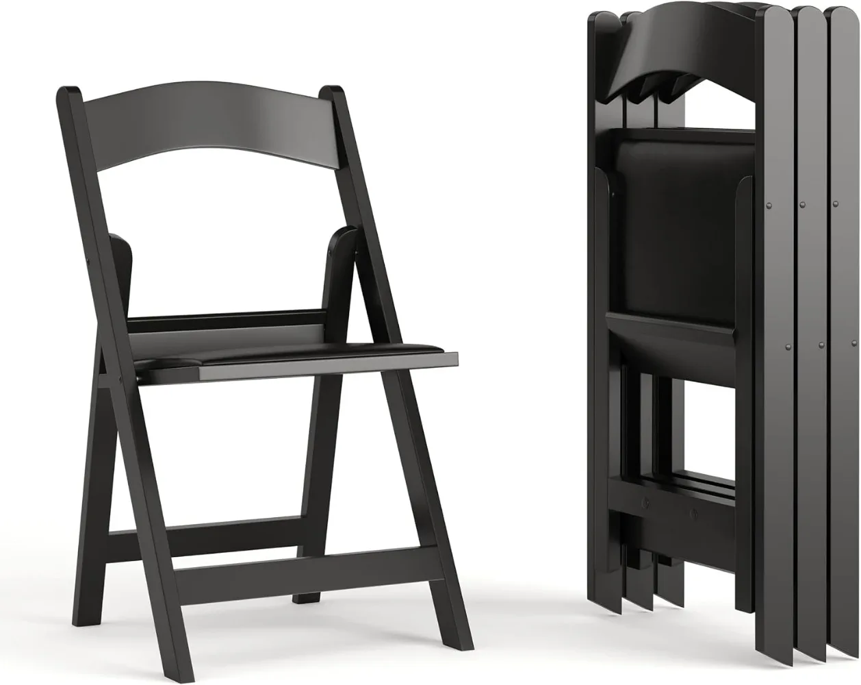 Weddings and Formal Events, Stackable Commercial Event Seats with 1,000-lb. Static Weight Capacity, Set of 4, Black