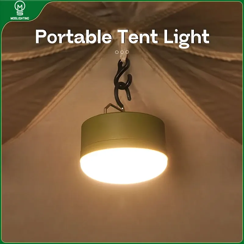 

MOSLIGHTING Outdoor LED Camping Light 4 Modes MiNi Portable Hang Tent Lamp USB Rechargeable Portable Waterproof Emergency Light