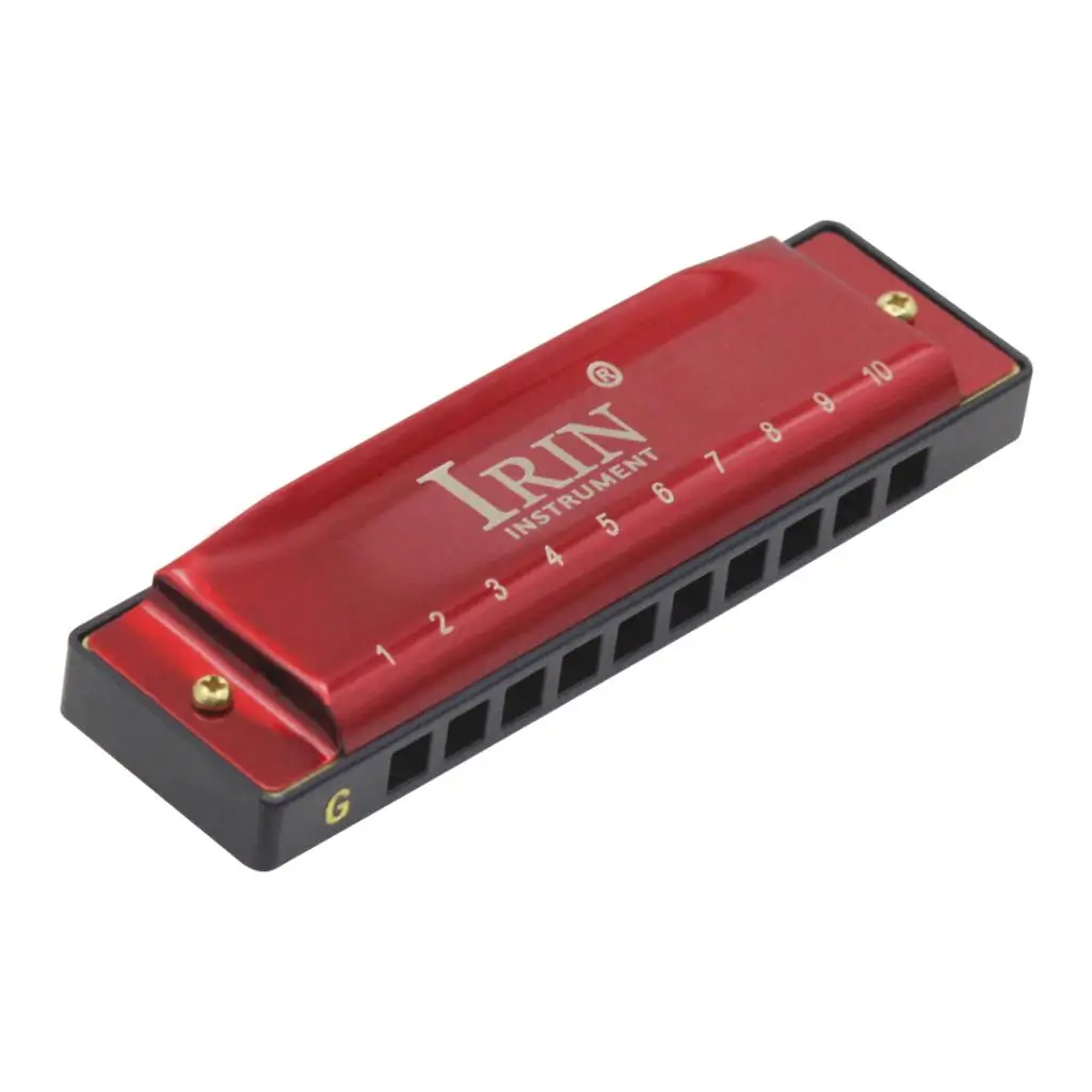 G Key Tremolo Harmonica 10 Hole 20 Tone Copper Stainless Screws ABS Fret Pocket Music Instrument for Practice and Gift