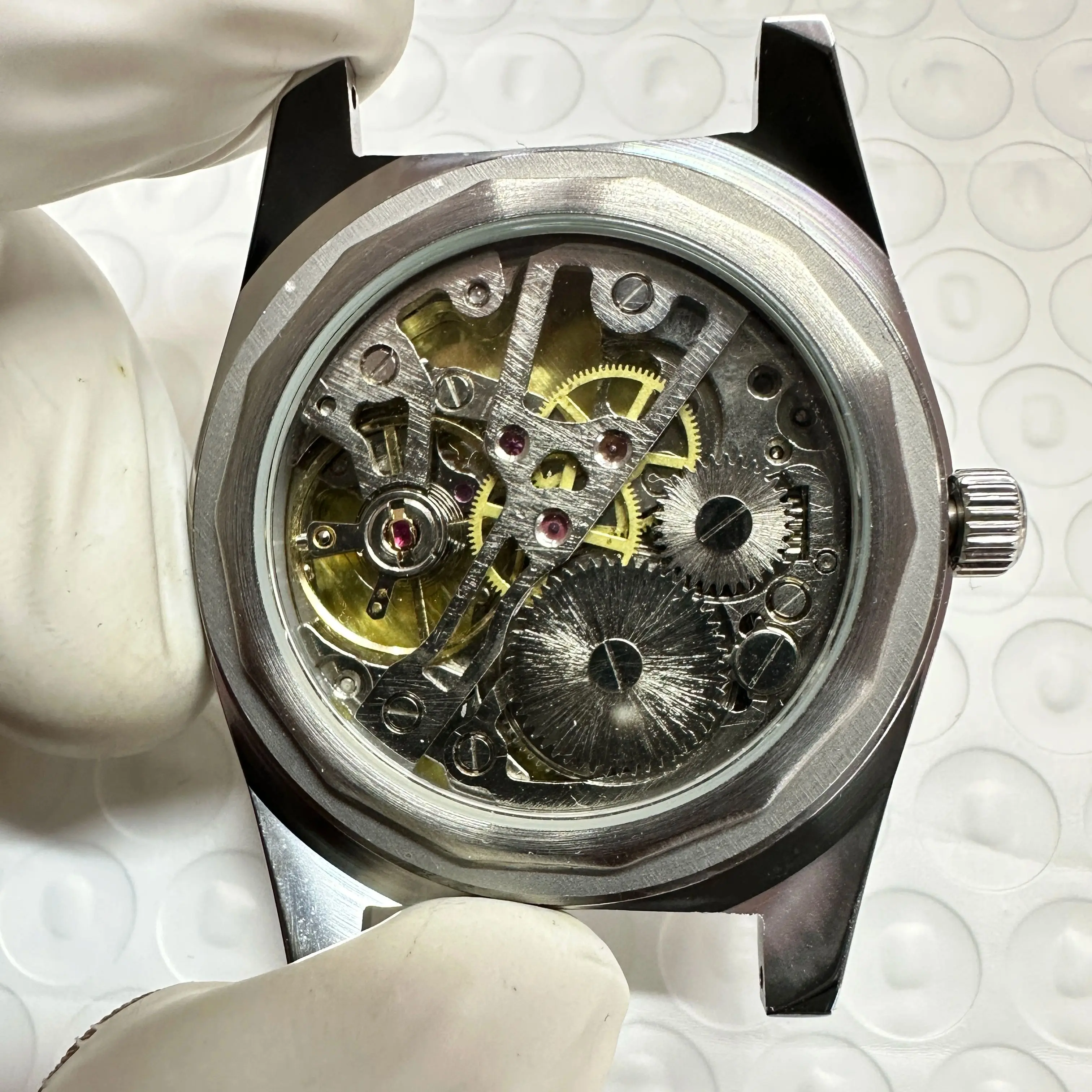 7120 Manual Movement Watch Accessories Stainless Steel 7120 Movement Watch Case DIY Accessories image 4