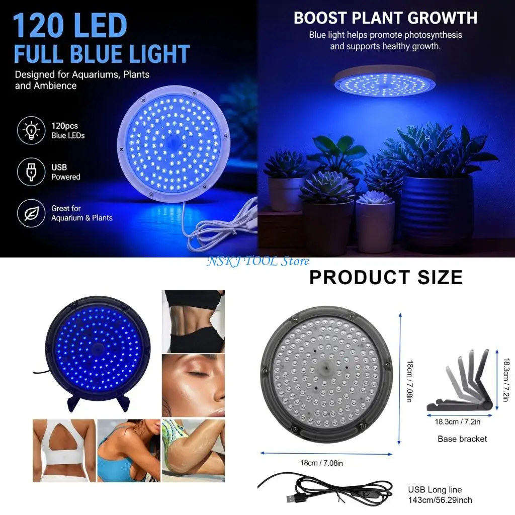 L8RC 120 LED Blue Light Panel with USB Power and Adjustable Stand