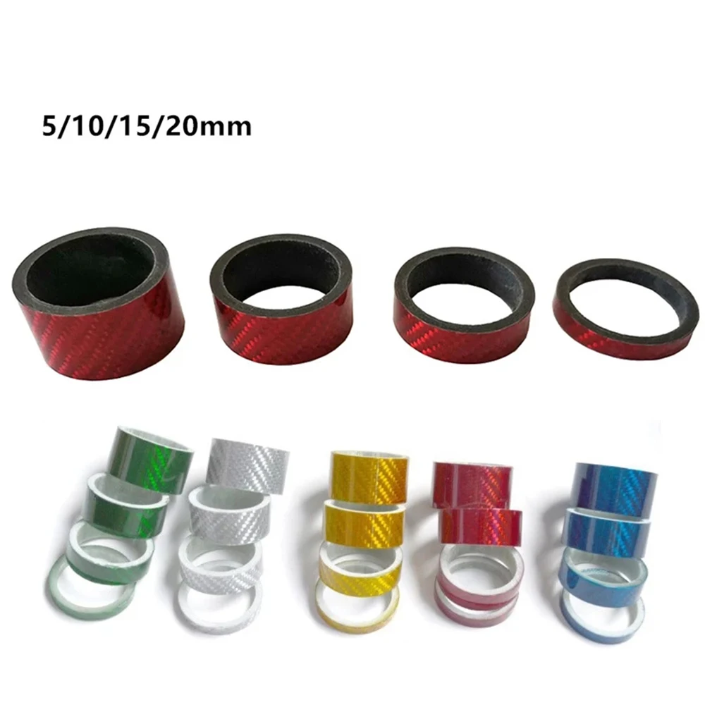 

Road Bike 4pcs Cycling Parts Carbon Fiber 5/10/15/20 mm Front Fork Bike Headset Ring Washer Spacing Pad Bicycle Headset Spacer