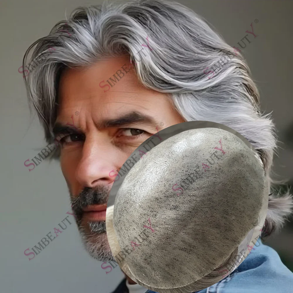 

Мужской парик-накладка Super Natural Hairline: тонкий, прозрачный полиуретан, незаметный, прочный, с микропокрытием, оттенки 1B40, 1B80, темно-коричневый, серый, черный.