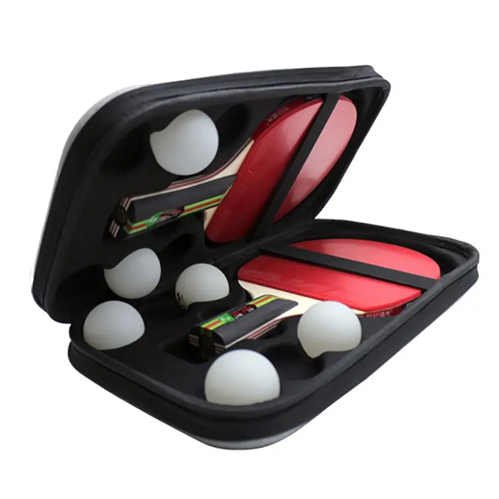 

EVA Ping Pong Paddle Case Hard Shell Black Grey Hard Shell Storage Bag Portable Wear-resistant Sport Bag Ping Pong Paddle