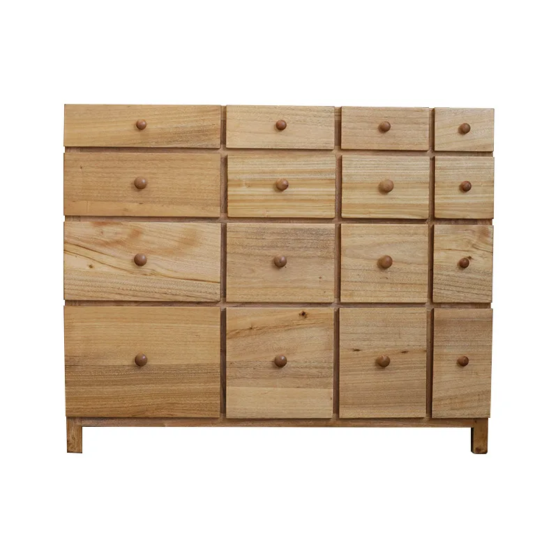 Multi-drawer camphor wood storage cabinet living room wall solid wood chest cabinet