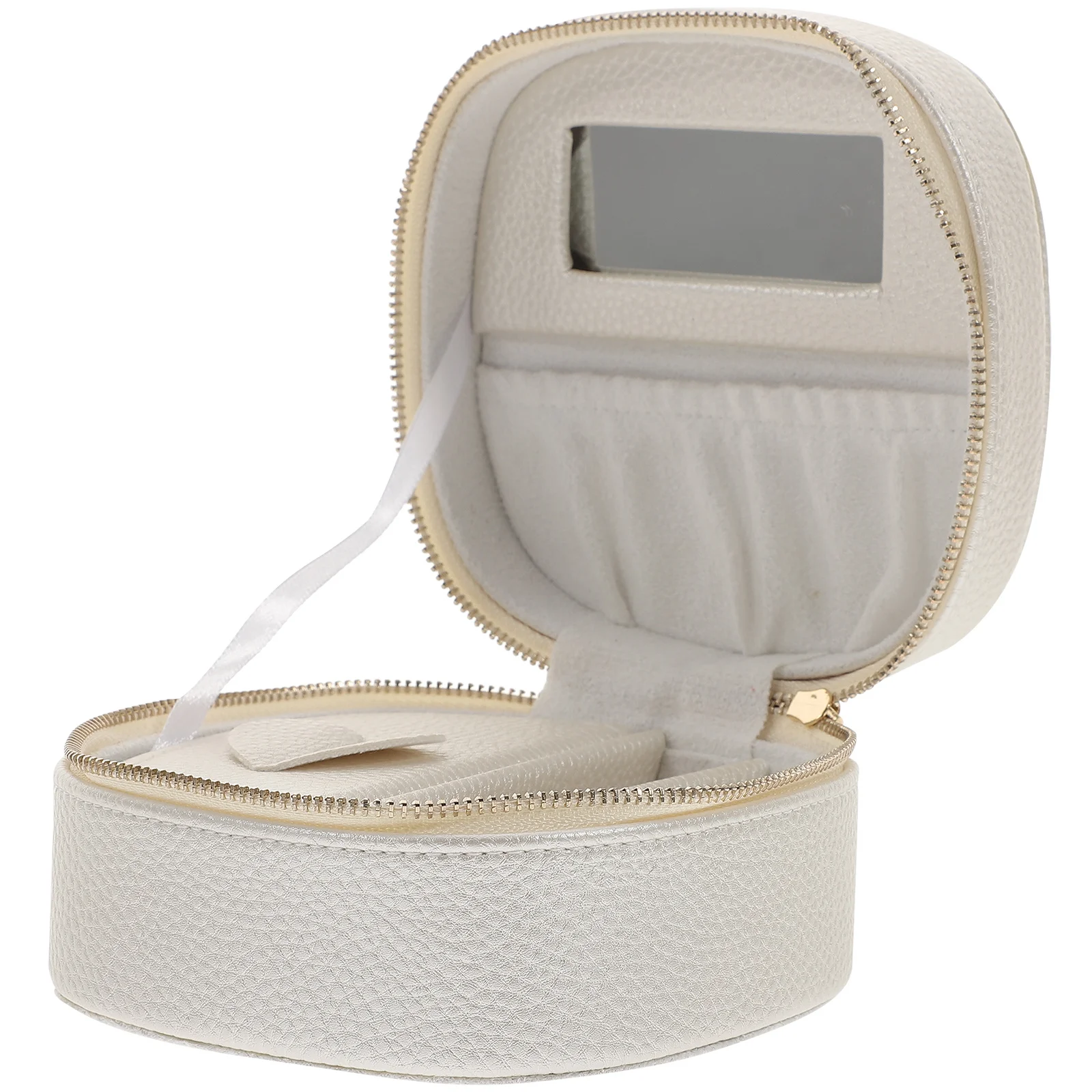 

Маленькая портативная шкатулка для драгоценностей, дорожный футляр с зеркалом, компактный органайзер для серег, колец, ожерелий, женская шкатулка для драгоценностей