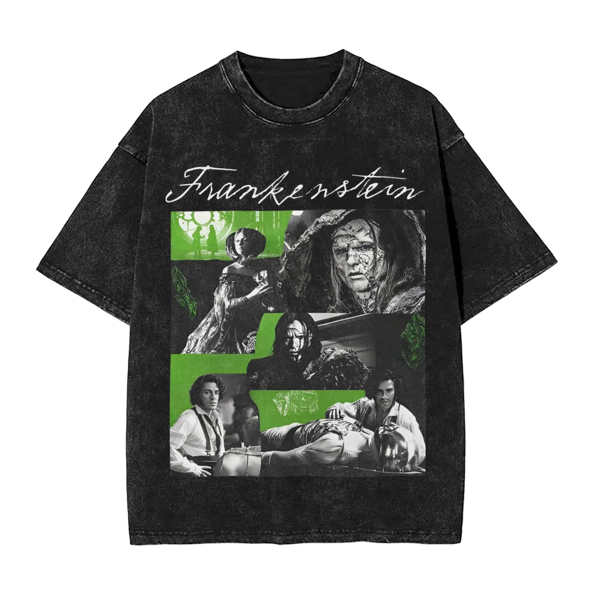 تي شيرت كلاسيكي مغسول للرجال والنساء من فيلم فرانكنشتاين 2025 قميص مطبوع تي شيرت كبير الحجم #1