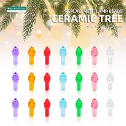 100pcs Ceramic Christmas Tree Small Flames Replacement Bulbs/Tree Spikes Multicolor Lamp Beads Ornament Party Decor Accessories