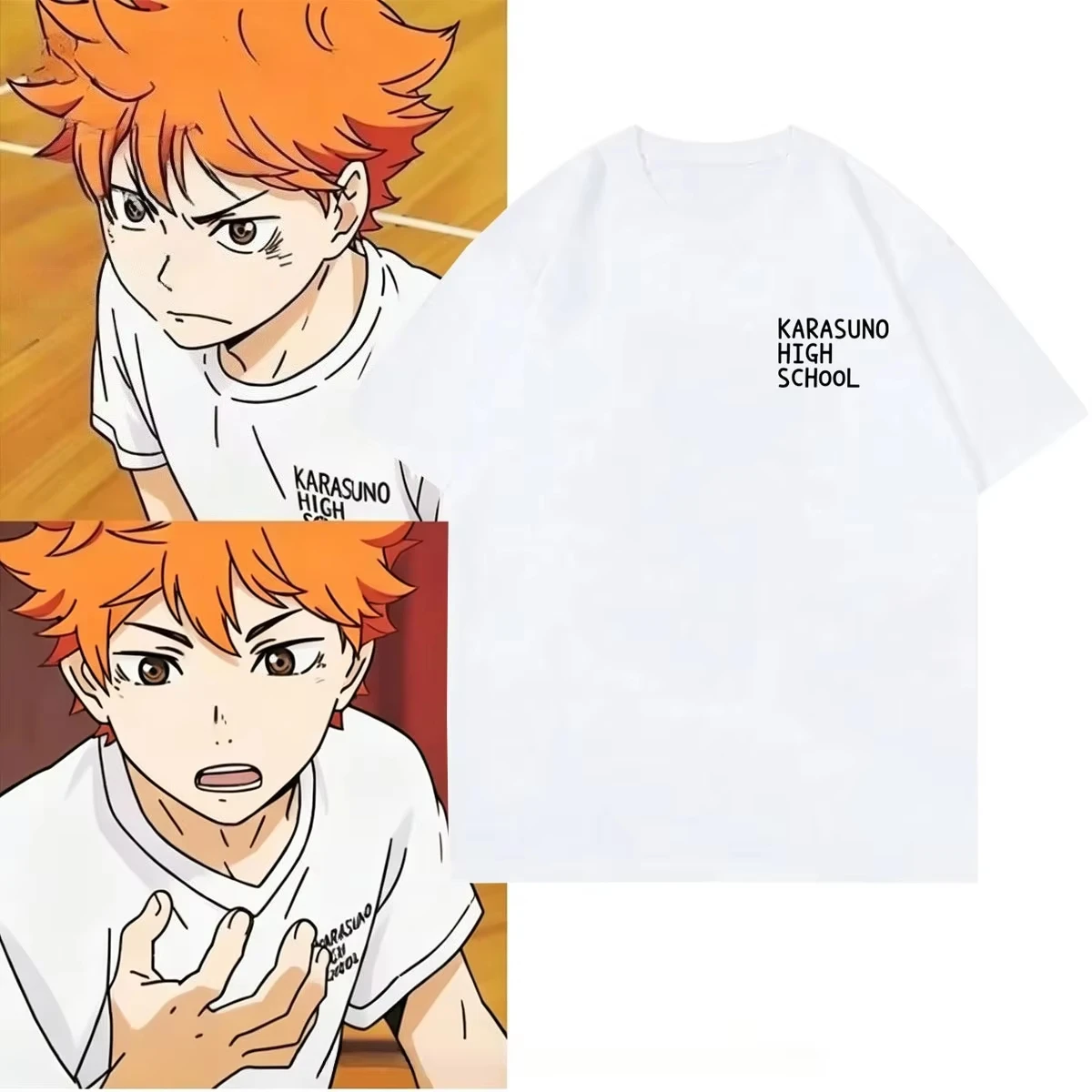 Anime Haikyuu Karasuno High School Hinata Shoyo Same Style T-shirt Men Women Manga T Shirts Men's Casual Vintage Streetwear