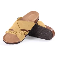 Shevalues Women's Summer Suede Slippers with Arch Suport Comfortable Cork Footbed Slides Lady Fashion Cross Strap Beach Sandals - Image 5
