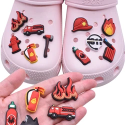 PVC Fireman Crocs Charms, Mulheres Tamancos, Homens Tamancos, Crianças Pins, Decoração de Sapatos, Jeans, Presente X-mas, Acessórios, Crachá, 1Pc