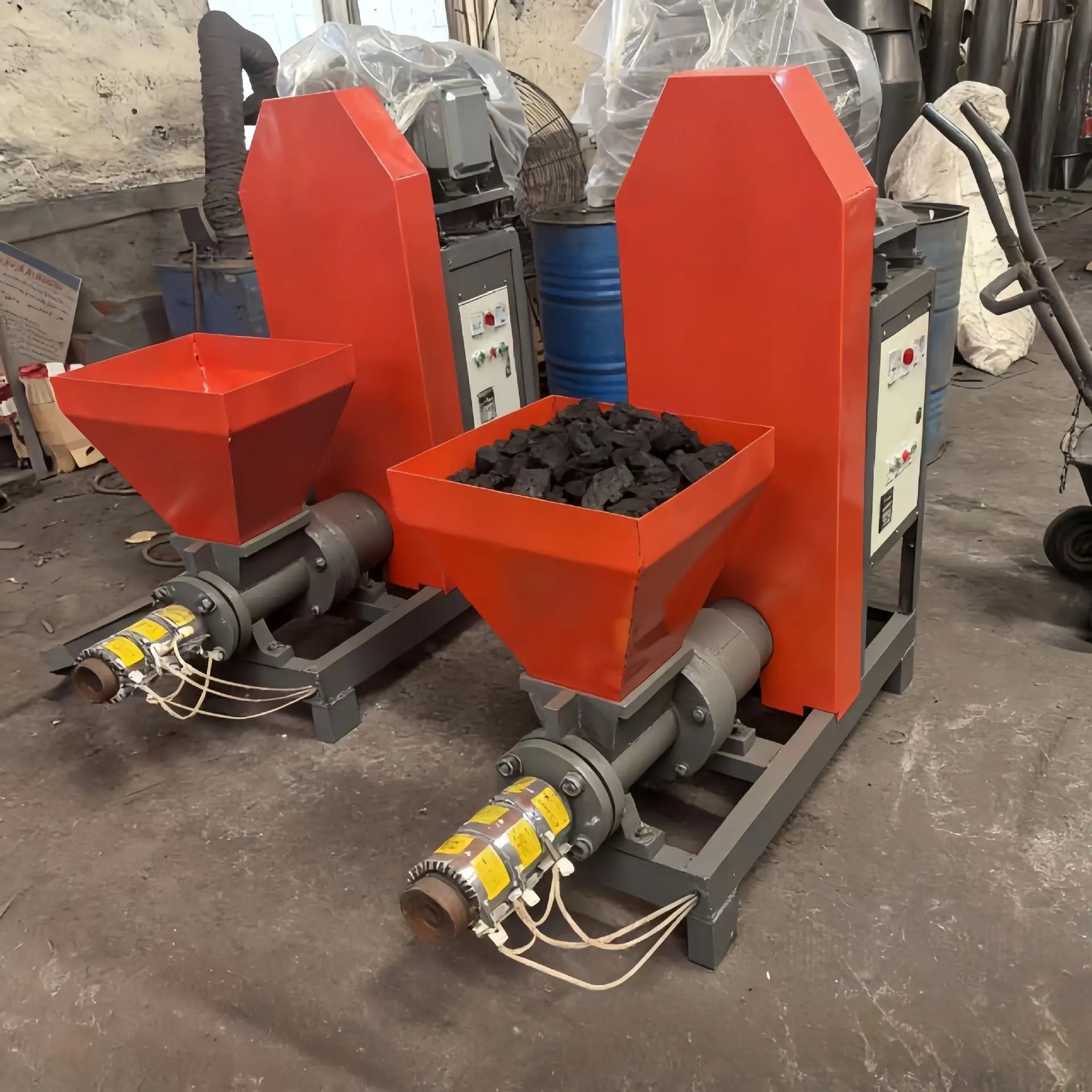 Multifunctional Continuous Carbonization Furnace Charcoal Extrusion Making Machine for BBQ Sticks 1-3t/h 380V