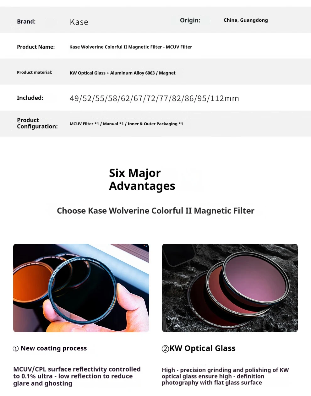 Kase Wolverine II Magnetischer CPL Polarisationsfilter: Hochdurchlässiger, Reflexionsarmer Filter für Landschaftsfotografie – Detail 2