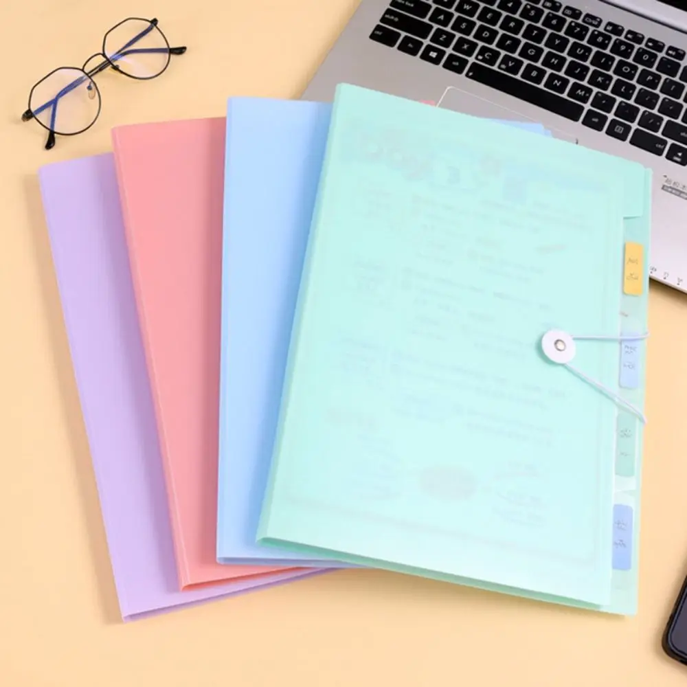 

12 Layers A4 File Folder Classification Elastic Strap Design Exam Paper Storage Booklet Thickened Waterproof File Bag