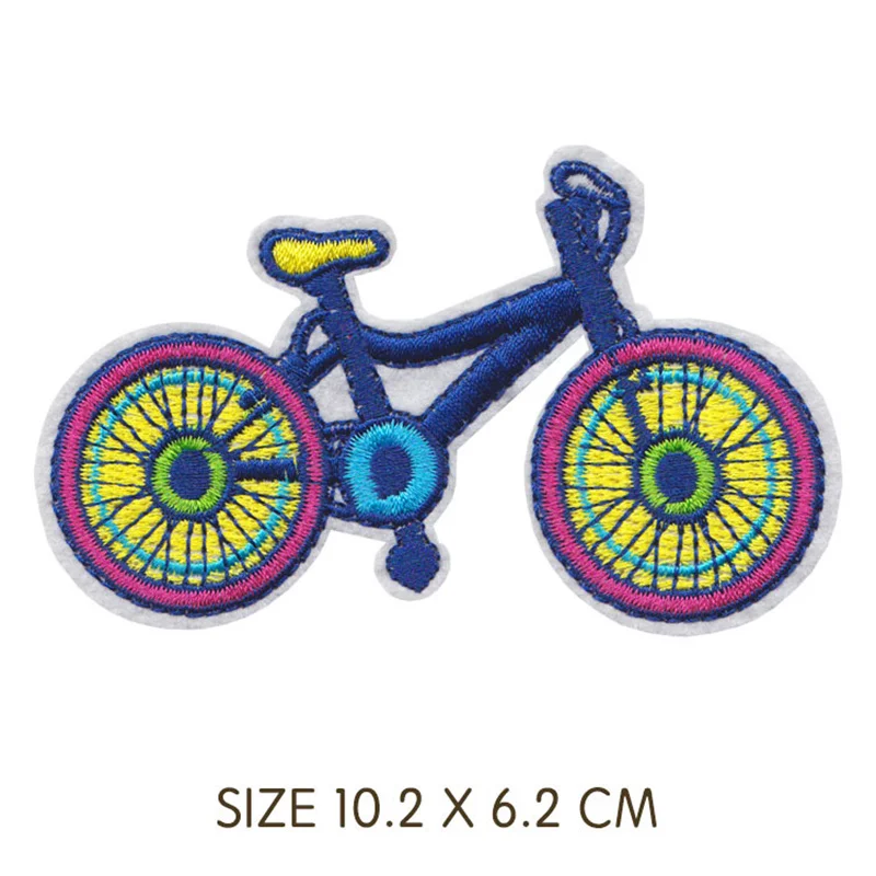 Retro headset guitar telephone bicycle Iron On Patches DIY Cartoon Embroidered Patches On Clothes Applique Sew Sticker