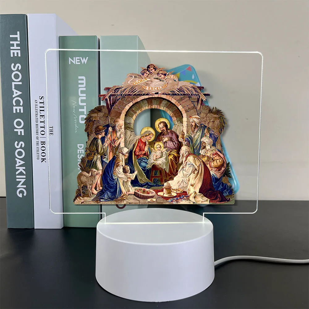 Lord Jesus God Acryl 3d Lamp Game Room Decor Kids Verjaardagscadeau Nachtlampje