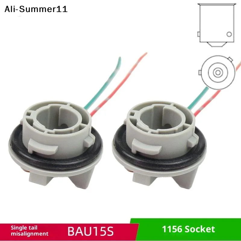 

【Wq0】【A6L】2Pcs Auto Led Lights Bulb Socket Connector 1156 Angled BAU15S Lamp Holder P21W Adapter Car Light Base