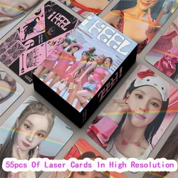 55 pièces/ensemble Kpop(G)I-DLE HD Laser Flashcards Album I FEEL LOMO carte chanson Yuqi Minnie MIYeon SOYeon SOOJIN carte postale Photo carte