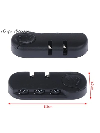 （NEW）1Pcs Digit Combination Padlock Accessories For Bag Lock Luggage Travel Bag Waterproof Password Code Locks 83x32mm Black