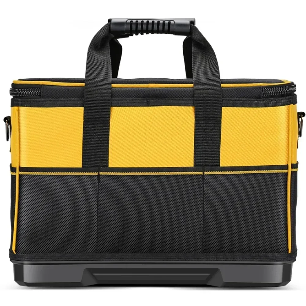 Portable Square Plastic Bottom Tool Bag 30% More Capacity Pouch Organizer Professional Garage Storage for Electrician Carpenter