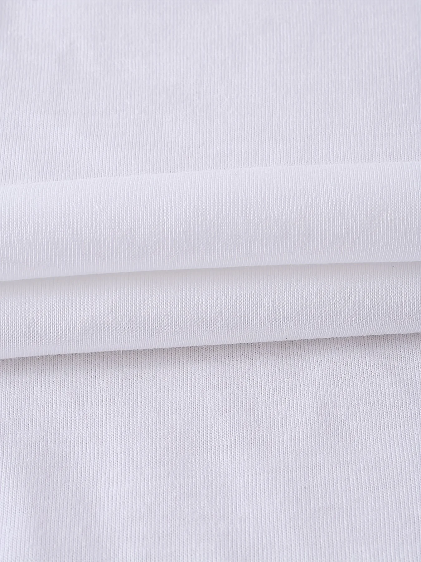 تي شيرت نسائي أبيض كلاسيكي بطباعة كلاسيكية 100% عالية الجودة - رقبة دائرية كاجوال، كم قصير #5