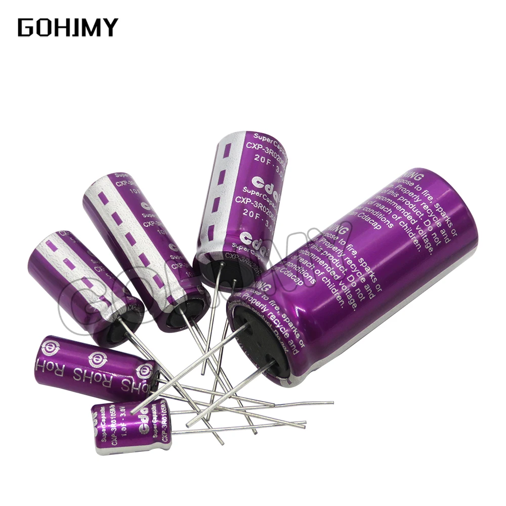 1PCS 3.0V CDA 3V Super Capacitor 1F 2F 3.3F 5F 7F 10F 15F 20F 30F 50F 60F 100F 120F  3.0V3.3F 3V10F Farad Capacitor