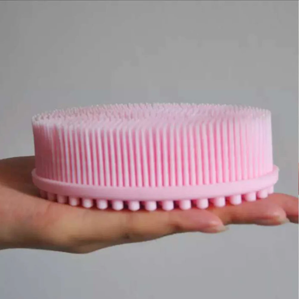 

Silicone Body Brush Pink Dense Spike Design For Efficient Exfoliating Gentle Skin Scrubber Massage Bath Shower Tool