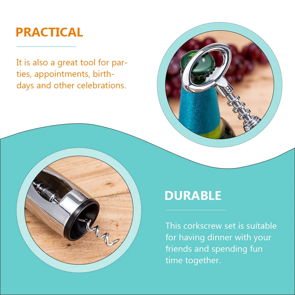 

Corkscrew Opener Waiter's Spiral Waiters Zinc Alloy Metal Bottle Openers Travel Beverage