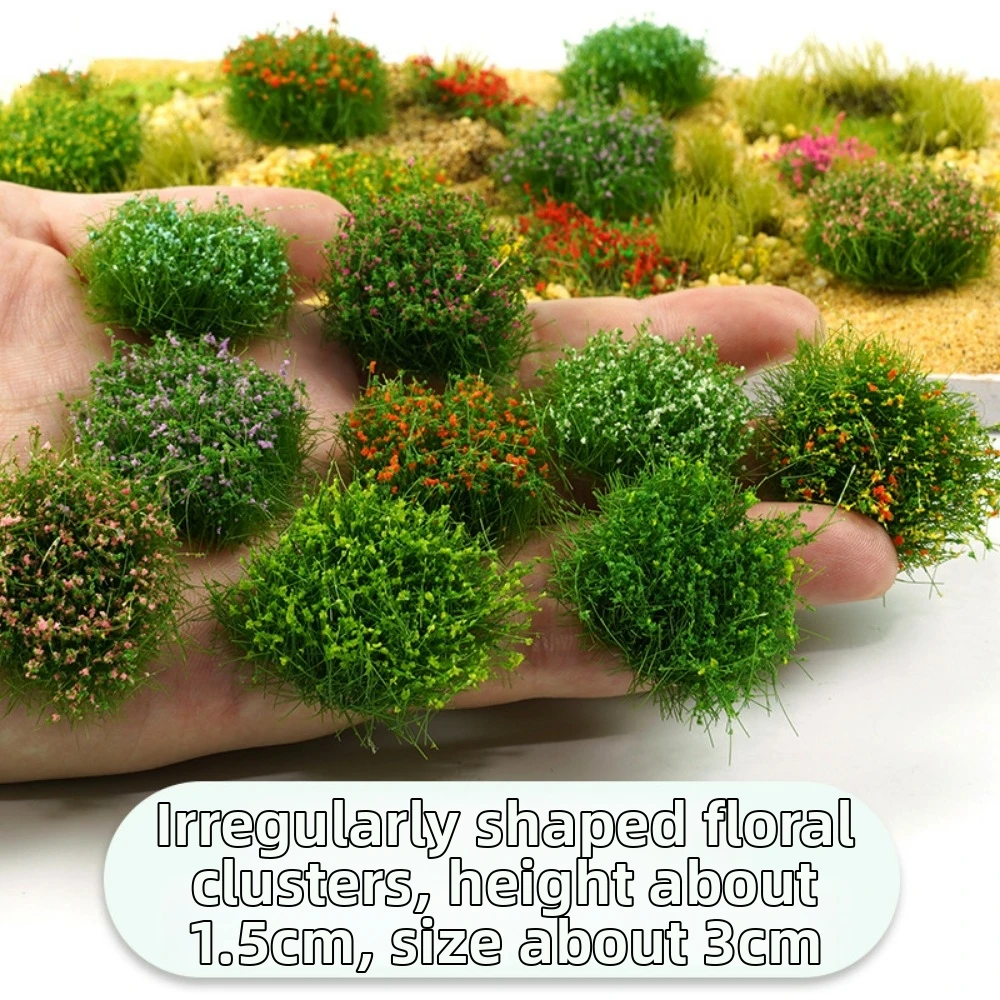 10pcs/lot Plastic Mixed Big Flower 10 Colors 3*3*1.5cm Miniature Plants Materials Cluster Model Kits Layout Accessories