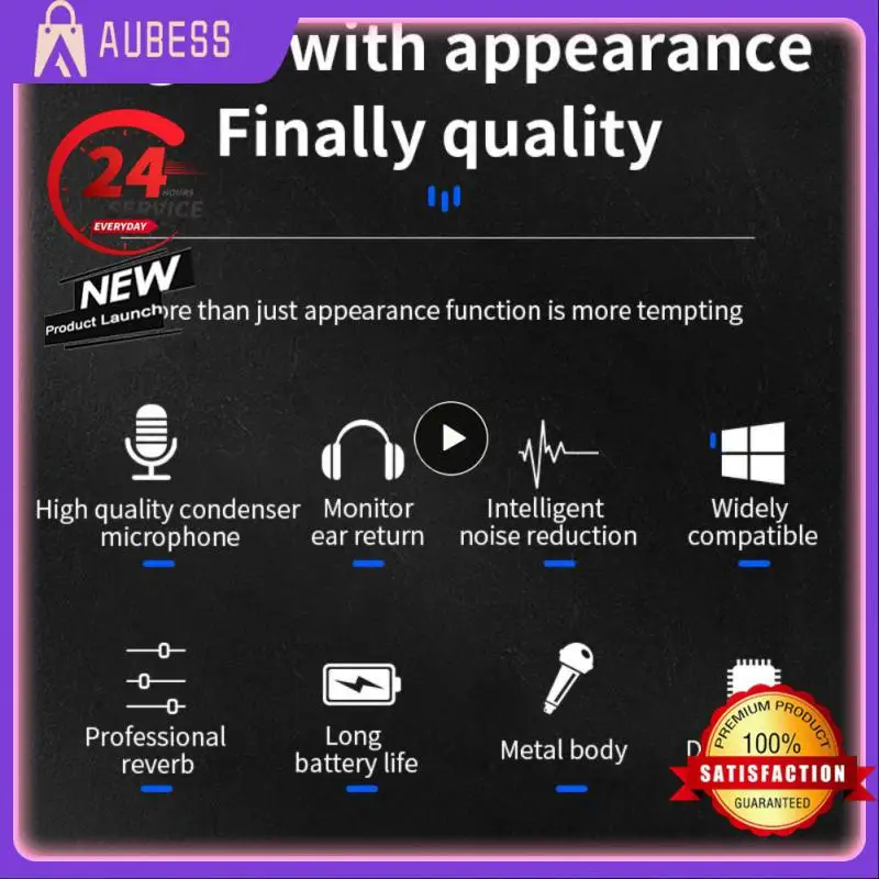 ميكروفون لاسلكي من سبائك الألومنيوم متوافق مع الملمس المعدني بدون تشويه مظهر سخي ميكروفون محمول باليد