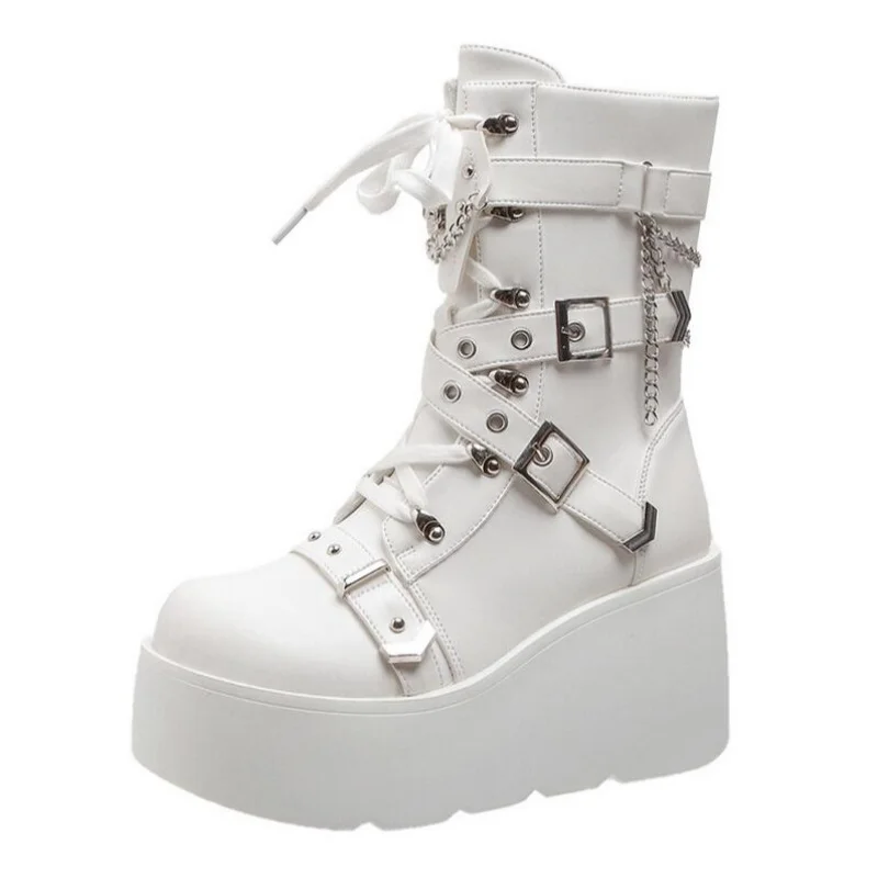 

New Women's Punk Style Amazon Cross-Border Sneakers With Thick Sole Short Boots Plus Size European And American Design