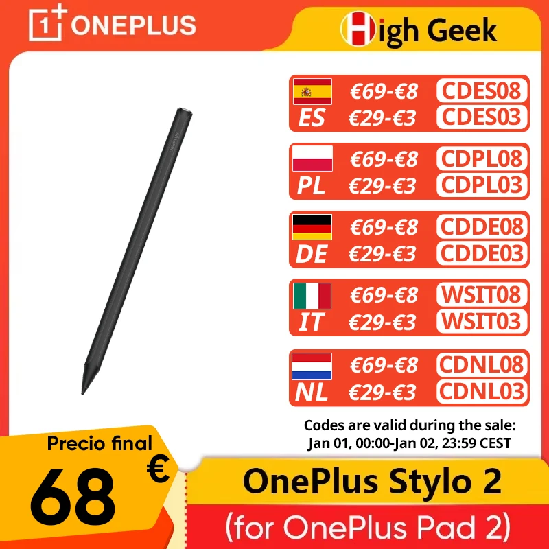 Original OnePlus Stylo 2 For OnePlus Pad 2 Stylus Tablet Accessory